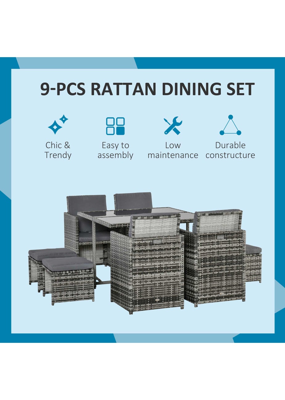 Outsunny Rattan Garden Furniture Set