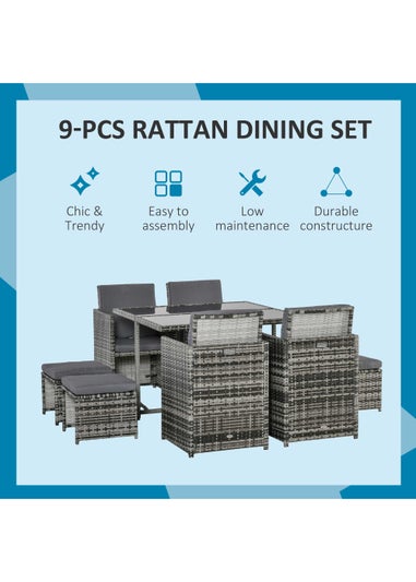 Outsunny Rattan Garden Furniture Set