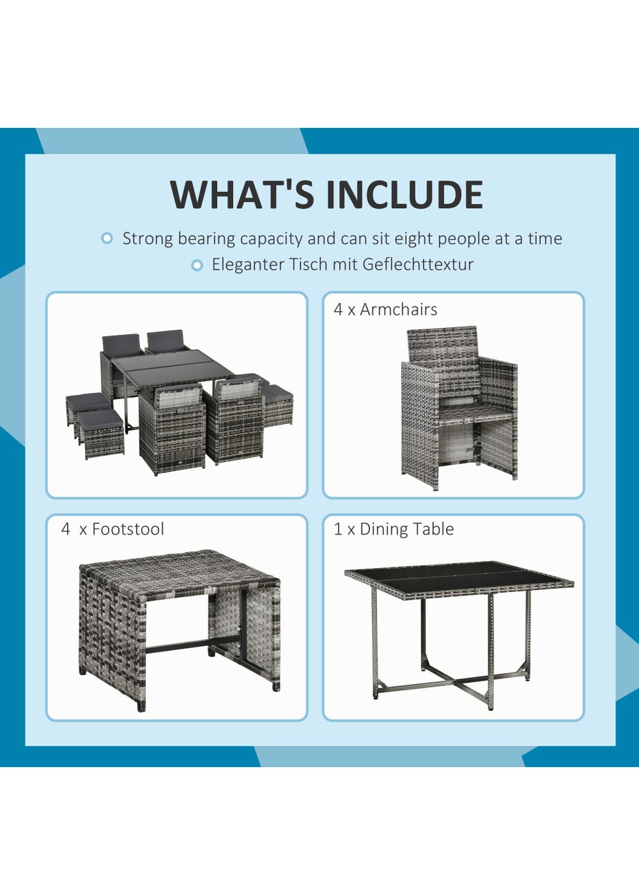 Outsunny Rattan Garden Furniture Set