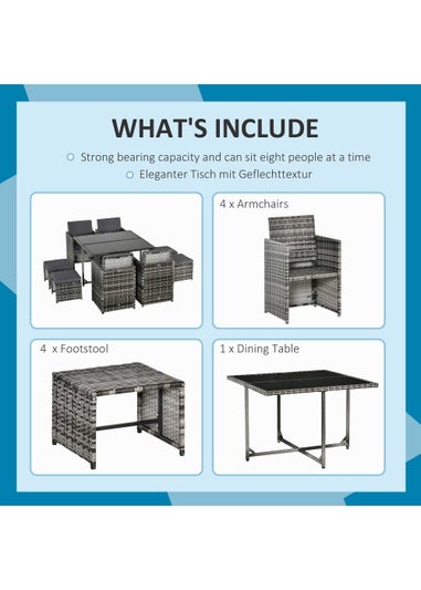 Outsunny Rattan Garden Furniture Set