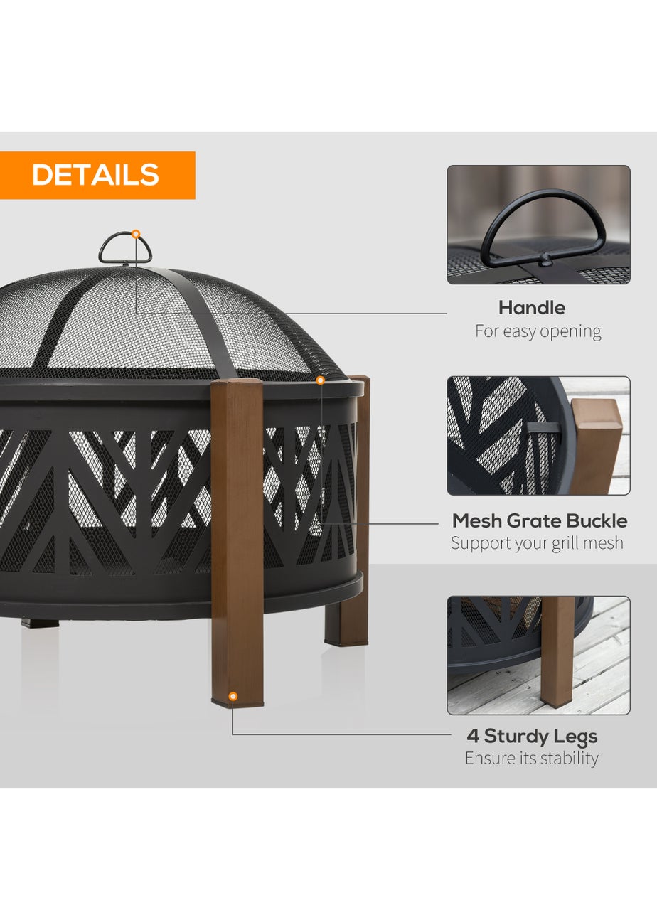 Outsunny 2 in 1 Outdoor Firepit (78cm x 78cm x 60cm)