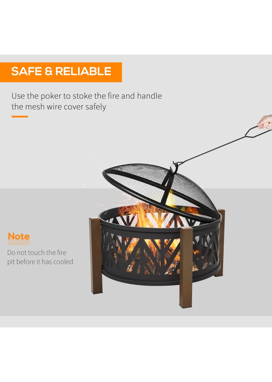 Outsunny 2 in 1 Outdoor Firepit (78cm x 78cm x 60cm)