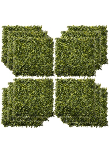 Outsunny 12PCS Artificial Boxwood Wall Panels 50cm x 50cm Grass Privacy Fence Screen