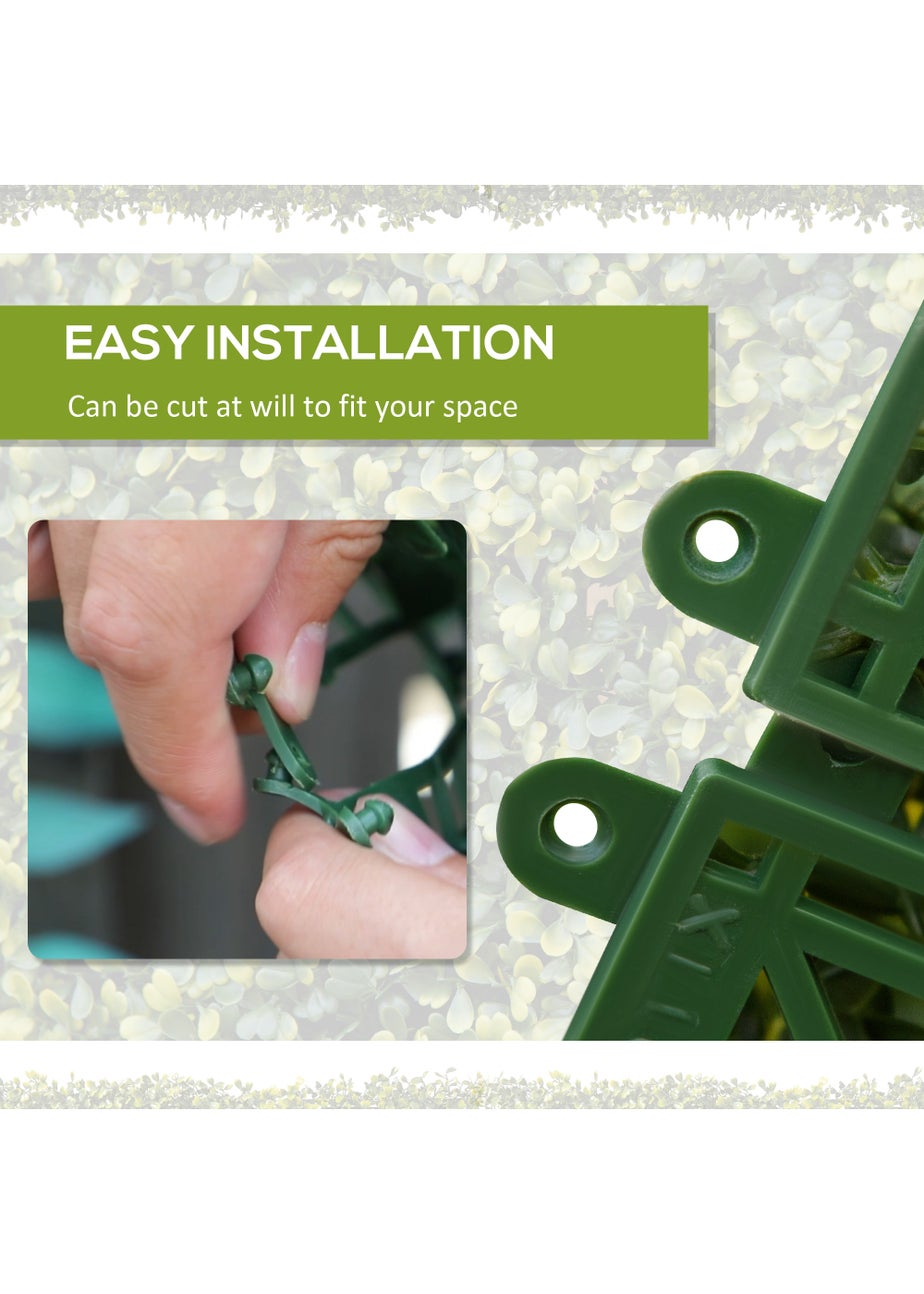 Outsunny 12PCS Artificial Boxwood Wall Panels 50cm x 50cm Grass Privacy Fence Screen