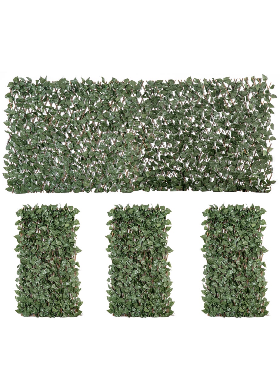 Outsunny 4 Piece 2m x 1m Expanding Trellis Fence