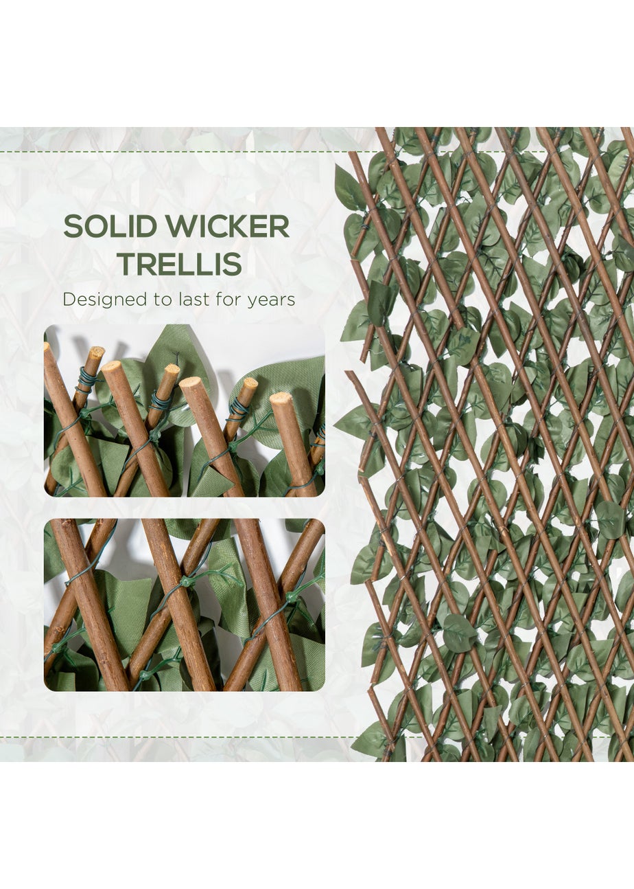 Outsunny 4 Piece 2m x 1m Expanding Trellis Fence