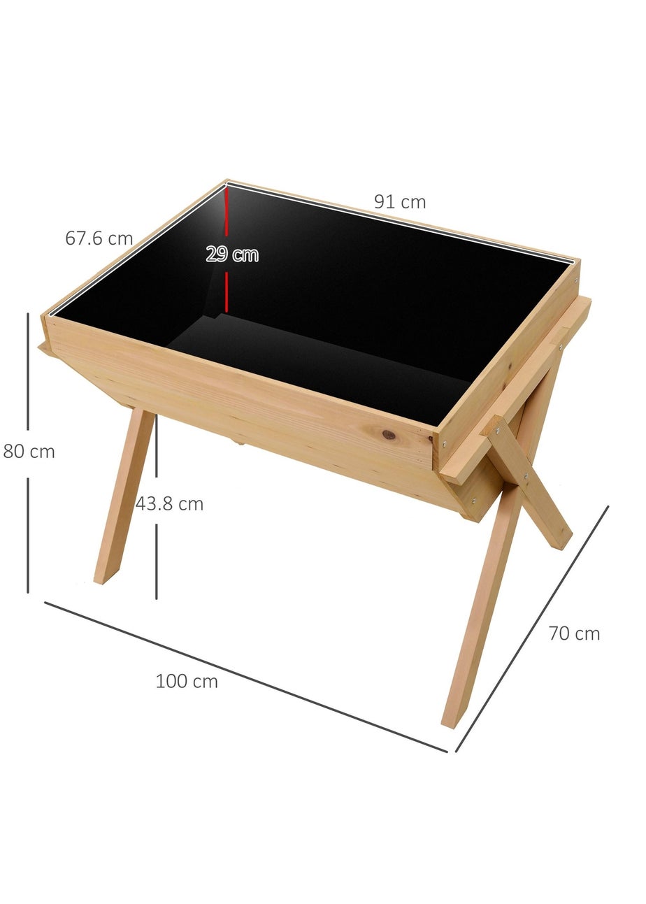 Outsunny Wooden Planter Raised Bed Stand Vegetable Flower Bed