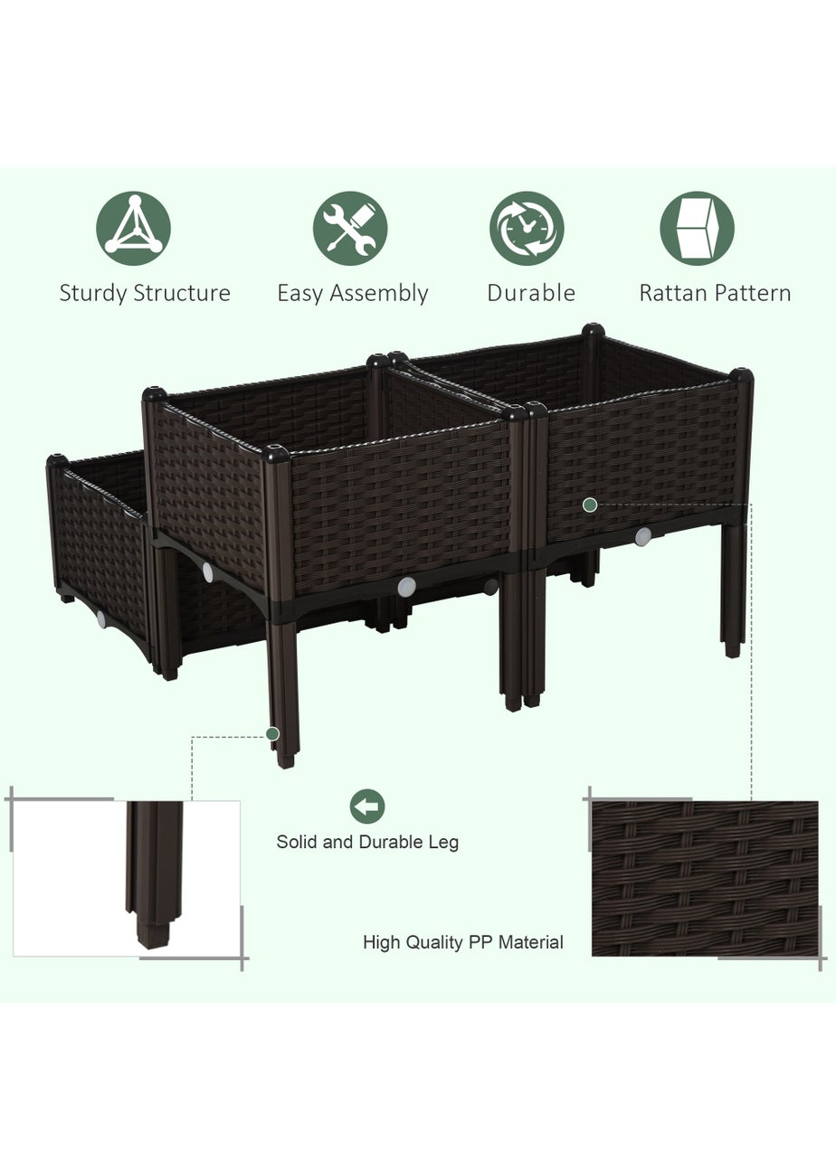 Outsunny Set of 4 26L Garden Raised Bed