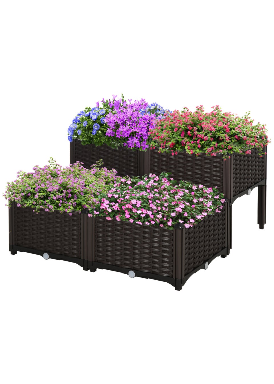Outsunny Set of 4 26L Garden Raised Bed