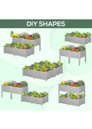 Outsunny Set of 4 26L Garden Raised Bed