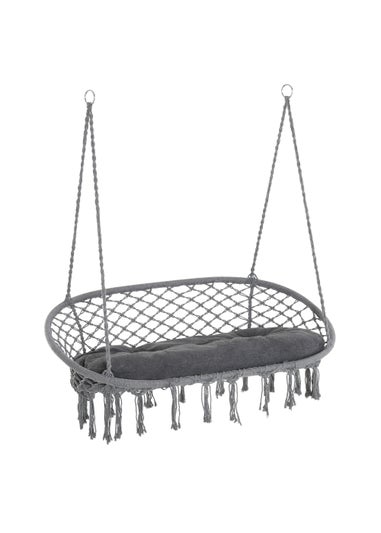 Outsunny 2-Seater Hanging Hammock Chair with Soft Cushion for Patio, Garden, Balcony, Living Room