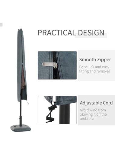 Outsunny Garden Parasol Cover Waterproof Outdoor Courtyard Umbrella Protector 420D Oxford Fabric 178 x 25/35 cm