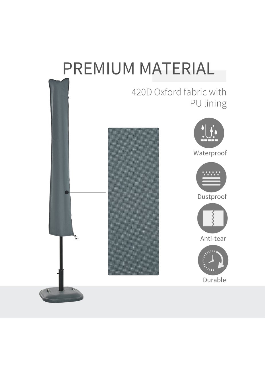 Outsunny Garden Parasol Cover Waterproof Outdoor Courtyard Umbrella Protector 420D Oxford Fabric 178 x 25/35 cm