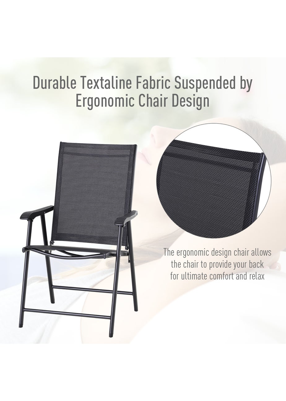 Outsunny 2 PCs Foldable Garden Chairs (58cm x 64cm x 94cm)