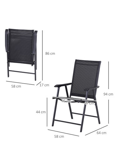 Outsunny 2 PCs Foldable Garden Chairs (58cm x 64cm x 94cm)