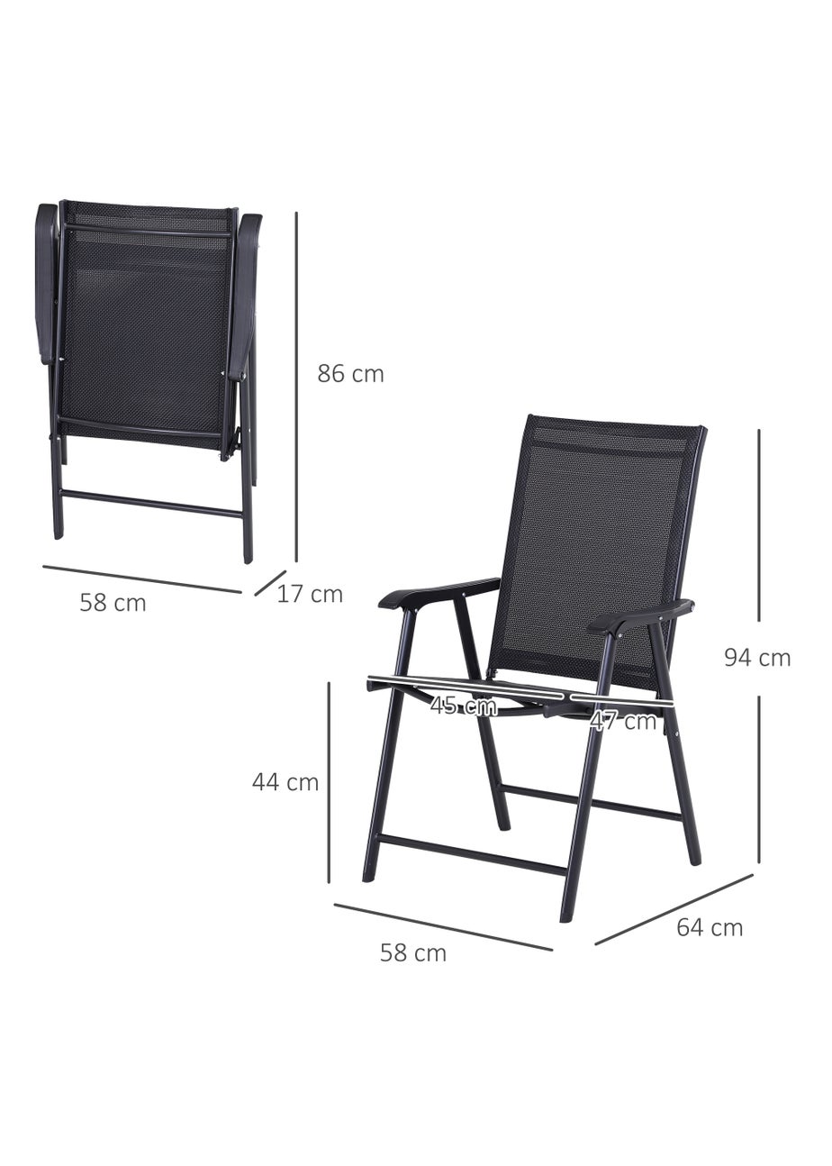 Outsunny 2 PCs Foldable Garden Chairs (58cm x 64cm x 94cm)