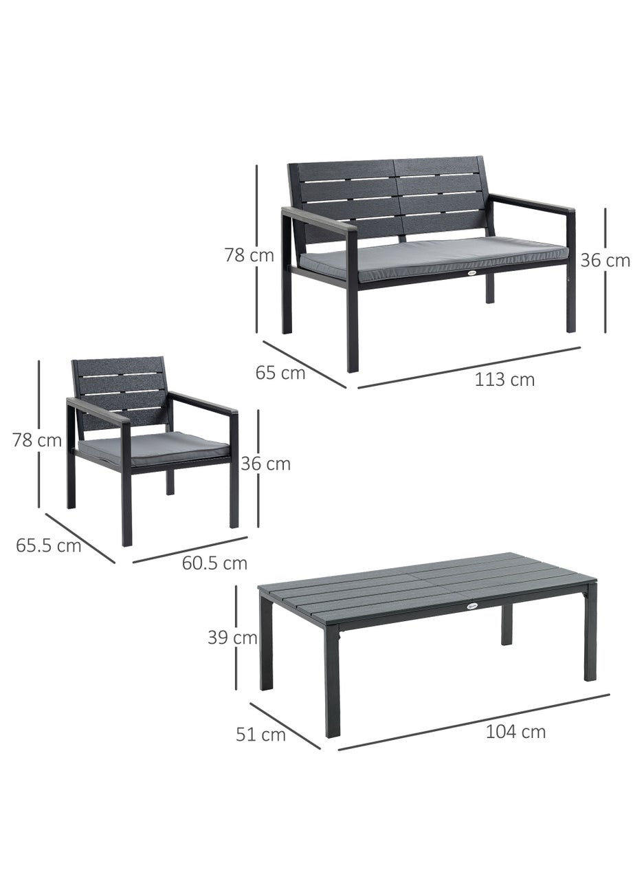 Outsunny 4 PCs Outdoor Conversation Sofa Set