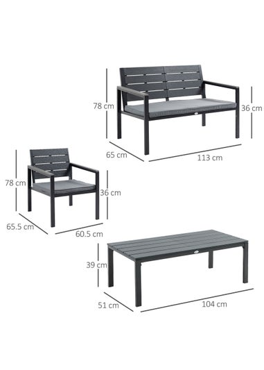 Outsunny 4 PCs Outdoor Conversation Sofa Set