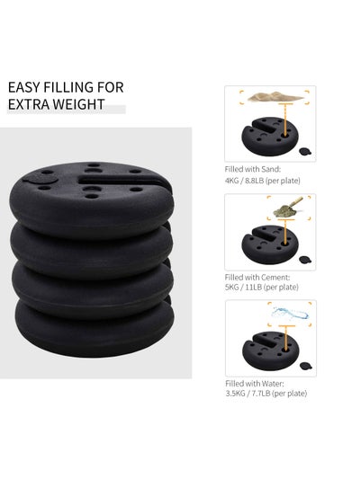 Outsunny 4 PCs Sand Fillable Weights Set for Gazebo Tent