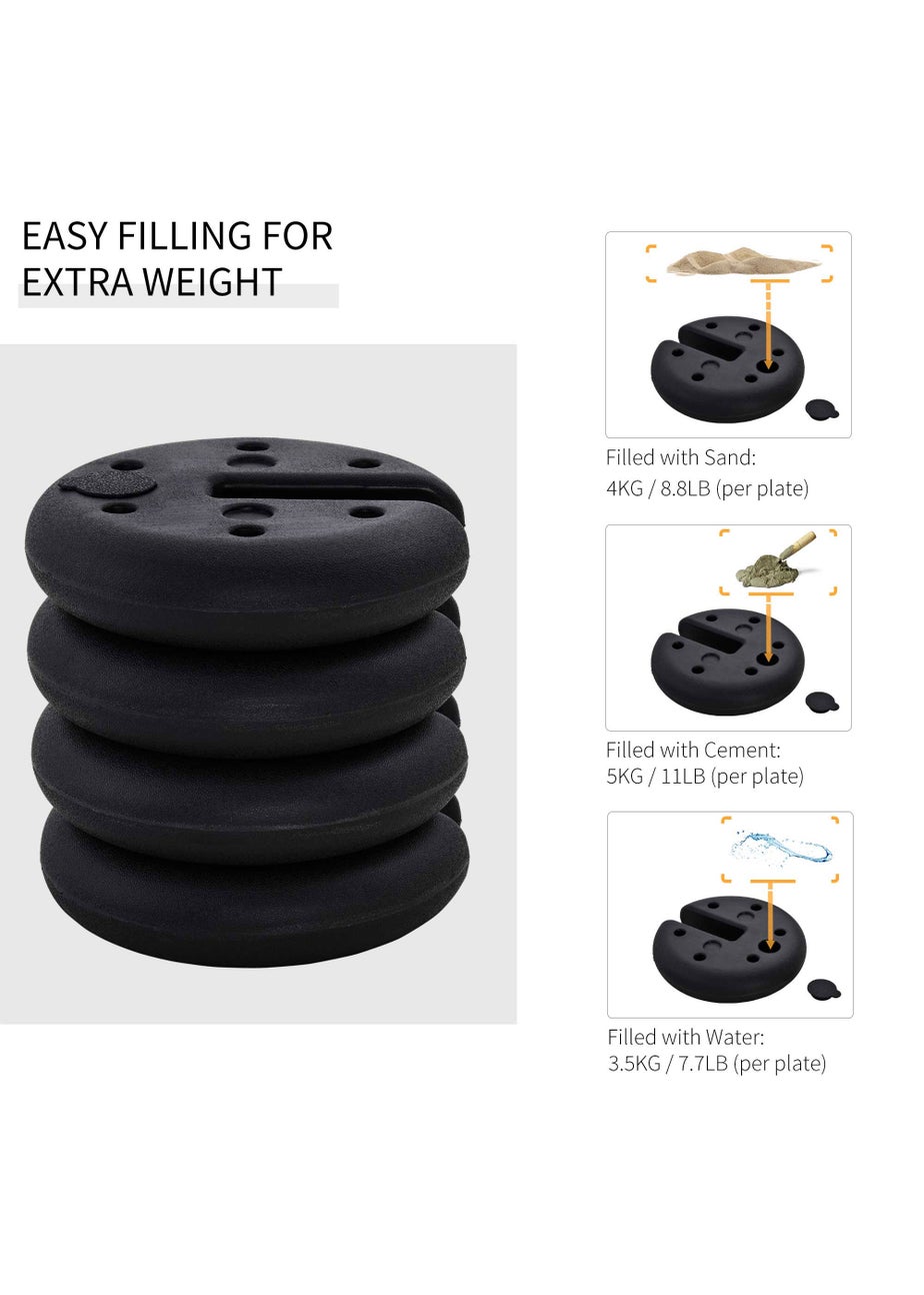 Outsunny 4 PCs Sand Fillable Weights Set for Gazebo Tent