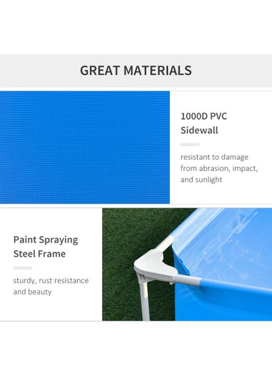 Outsunny Steel Frame Pool with Filter Pump Ground Swimming Pool
