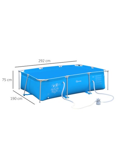 Outsunny Steel Frame Pool with Filter Pump Ground Swimming Pool