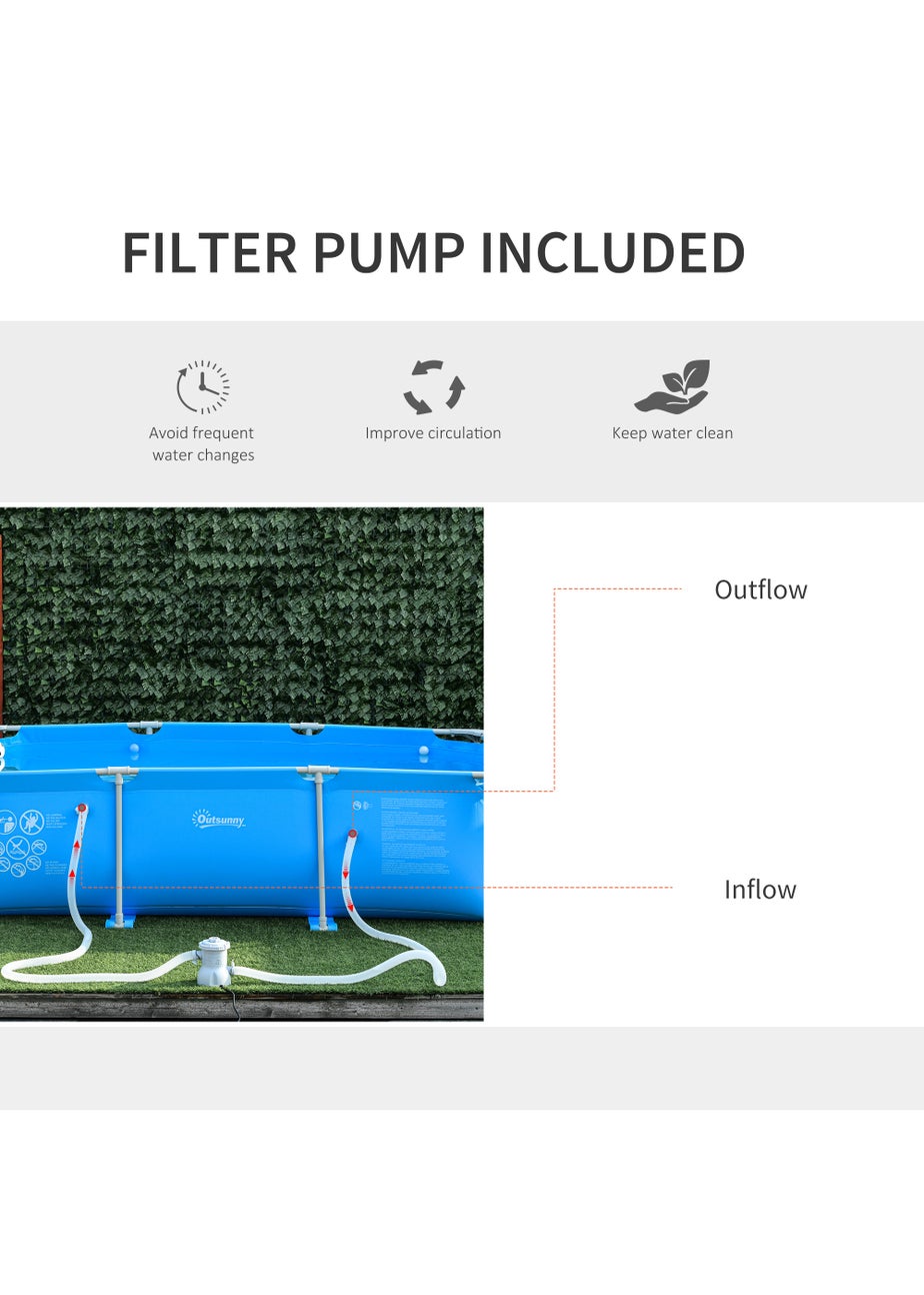 Outsunny Steel Frame Pool with Filter Pump Ground Swimming Pool