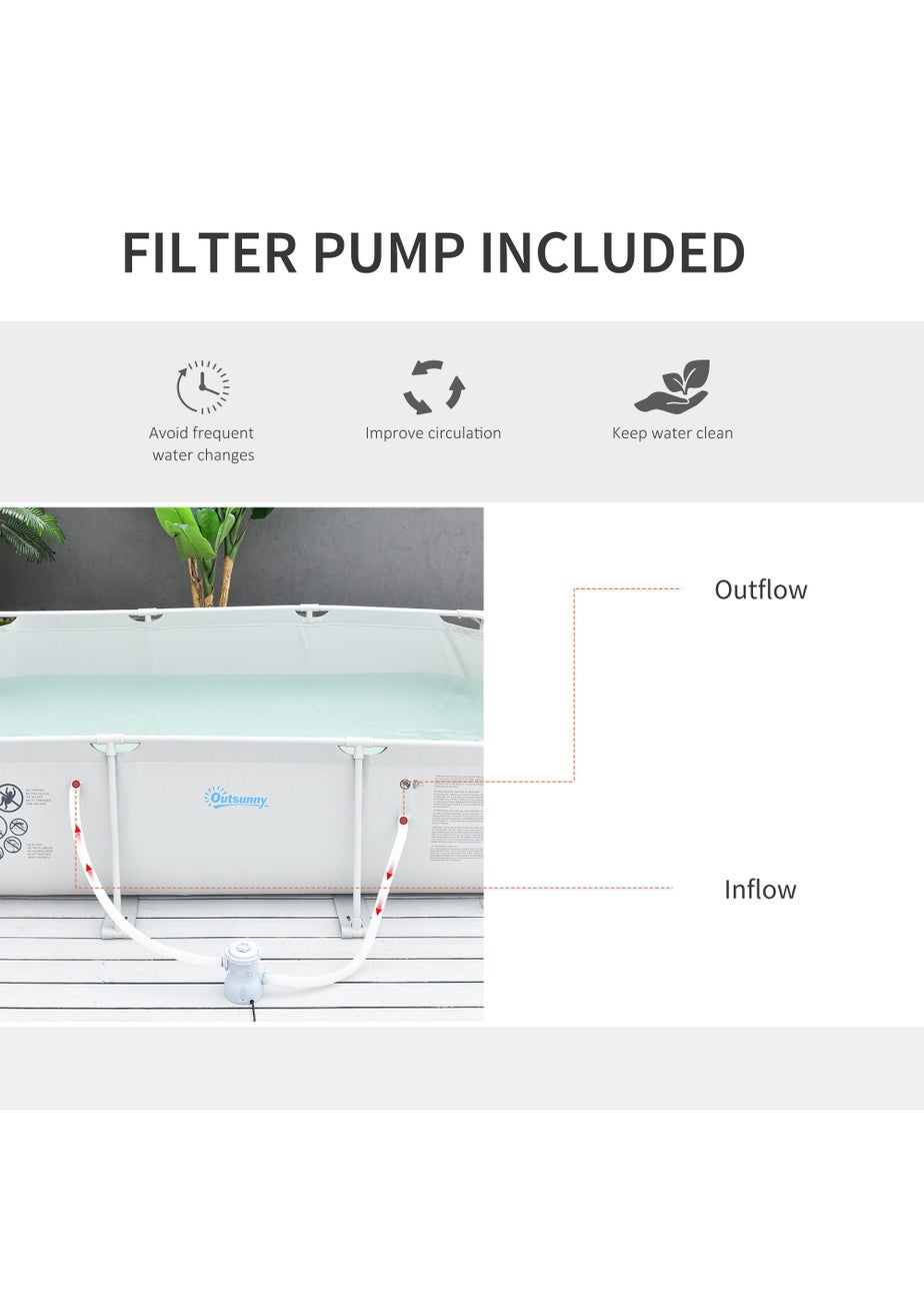 Outsunny Steel Frame Pool with Filter Pump Ground Swimming Pool