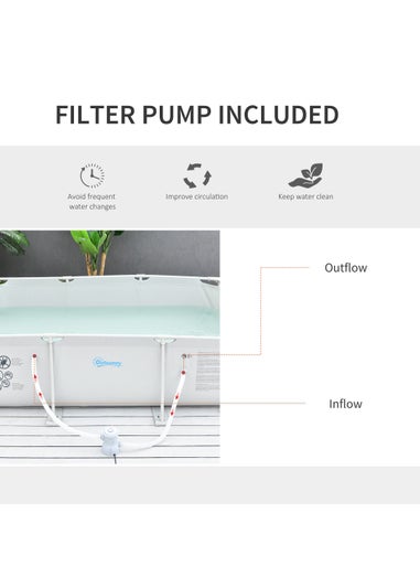 Outsunny Steel Frame Pool with Filter Pump Ground Swimming Pool