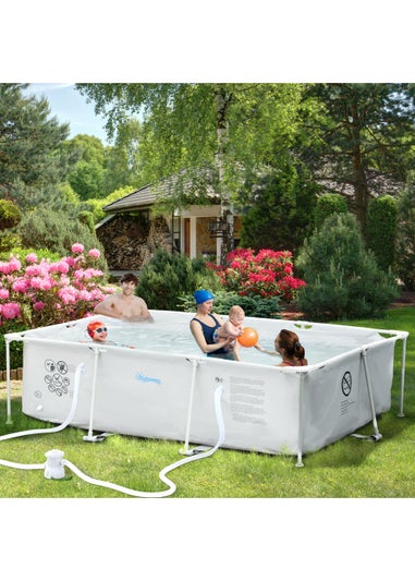 Outsunny Steel Frame Pool with Filter Pump Ground Swimming Pool