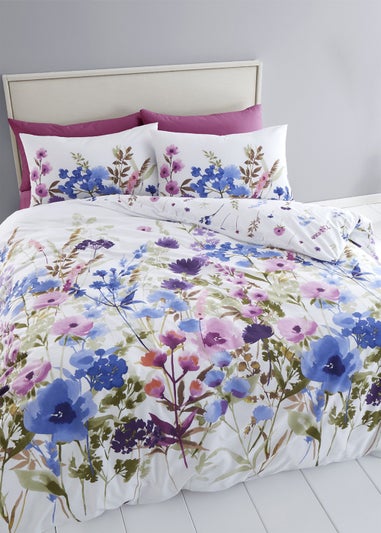 Catherine Lansfield Countryside Floral Reversible Duvet Cover Set White