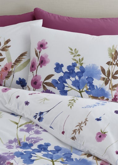 Catherine Lansfield Countryside Floral Reversible Duvet Cover Set White