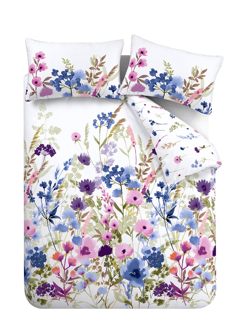 Catherine Lansfield Countryside Floral Reversible Duvet Cover Set White