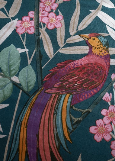 Catherine Lansfield Tropical Floral Birds Reversible Duvet Cover Set Green