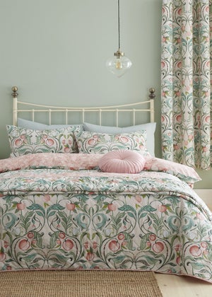 Catherine Lansfield Clarence Floral Reversible Duvet Cover Set Natural