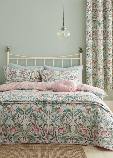 Catherine Lansfield Clarence Floral Reversible Duvet Cover Set Natural
