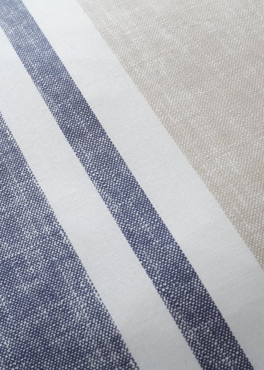 Catherine Lansfield Textured Banded Stripe Reversible Duvet Cover Set Blue
