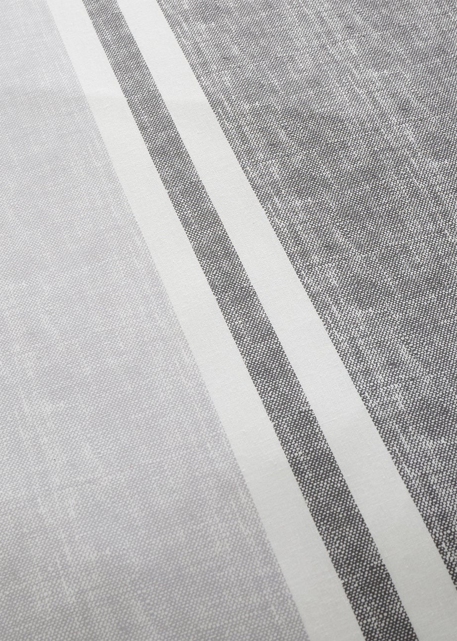 Catherine Lansfield Textured Banded Stripe Reversible Duvet Cover Set Charcoal Grey