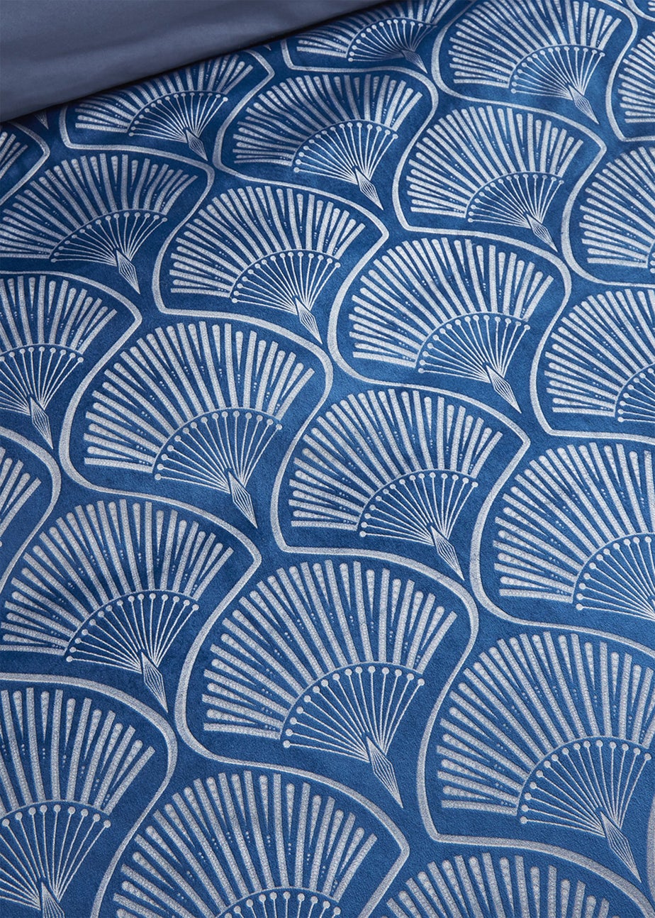 Catherine Lansfield Art Deco Pearl Duvet Cover Set Navy Blue