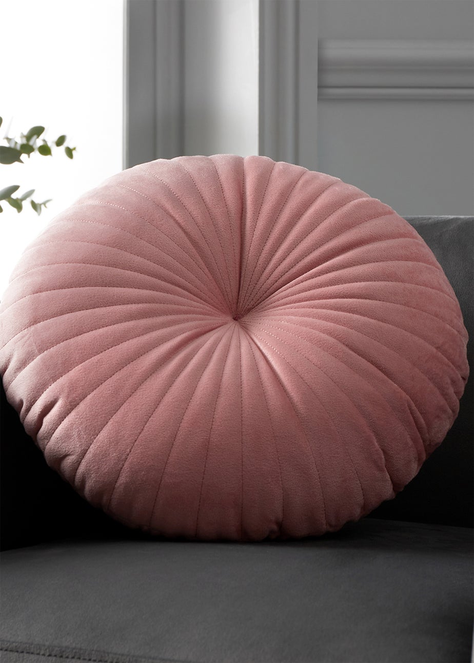 Catherine Lansfield Round Cushion Soft Touch 40x40cm Cushion Pink