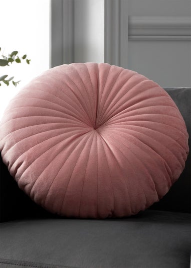 Catherine Lansfield Round Cushion Soft Touch 40x40cm Cushion Pink