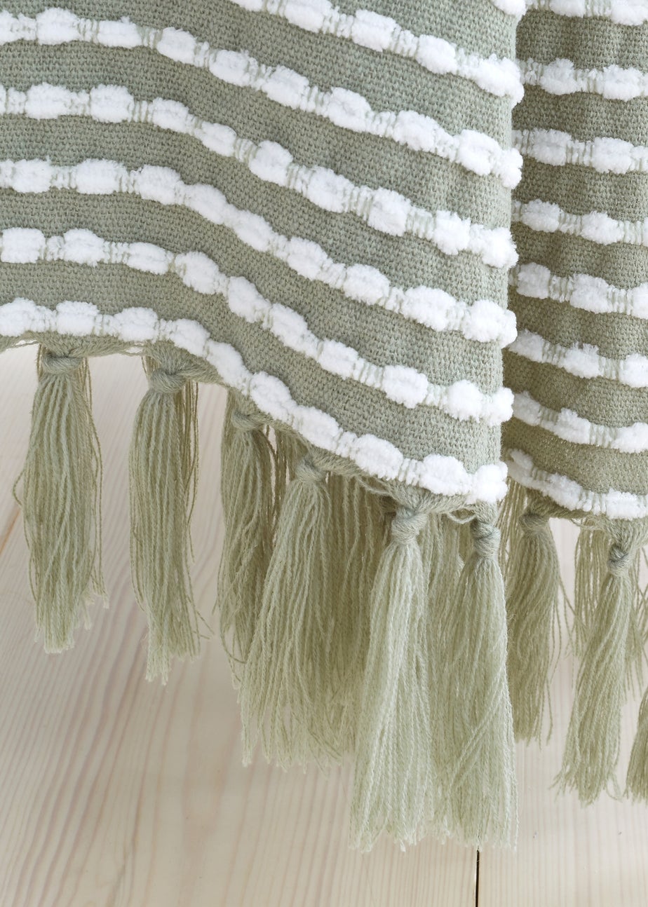 Catherine Lansfield Stab Stitch Green Throw (125x150cm)