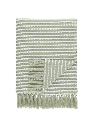 Catherine Lansfield Stab Stitch Green Throw (125x150cm)