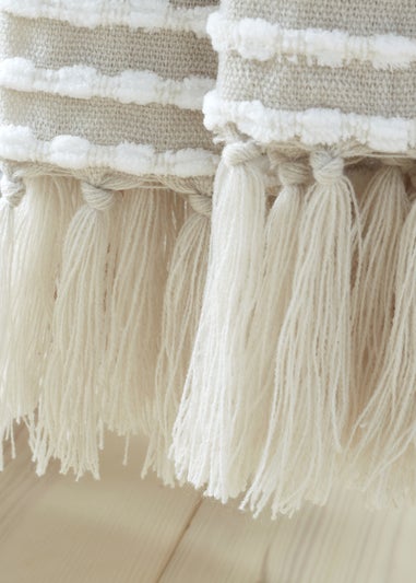 Catherine Lansfield Stab Stitch Natural Throw (125x150cm)