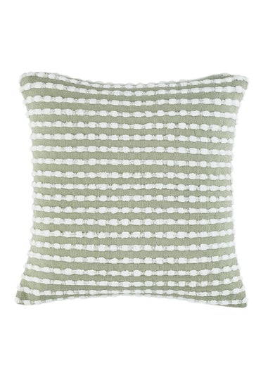 Catherine Lansfield Stab Stitch 43x43cm Cushion Sage Green