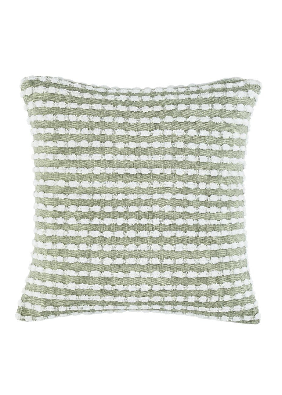 Catherine Lansfield Stab Stitch 43x43cm Cushion Sage Green