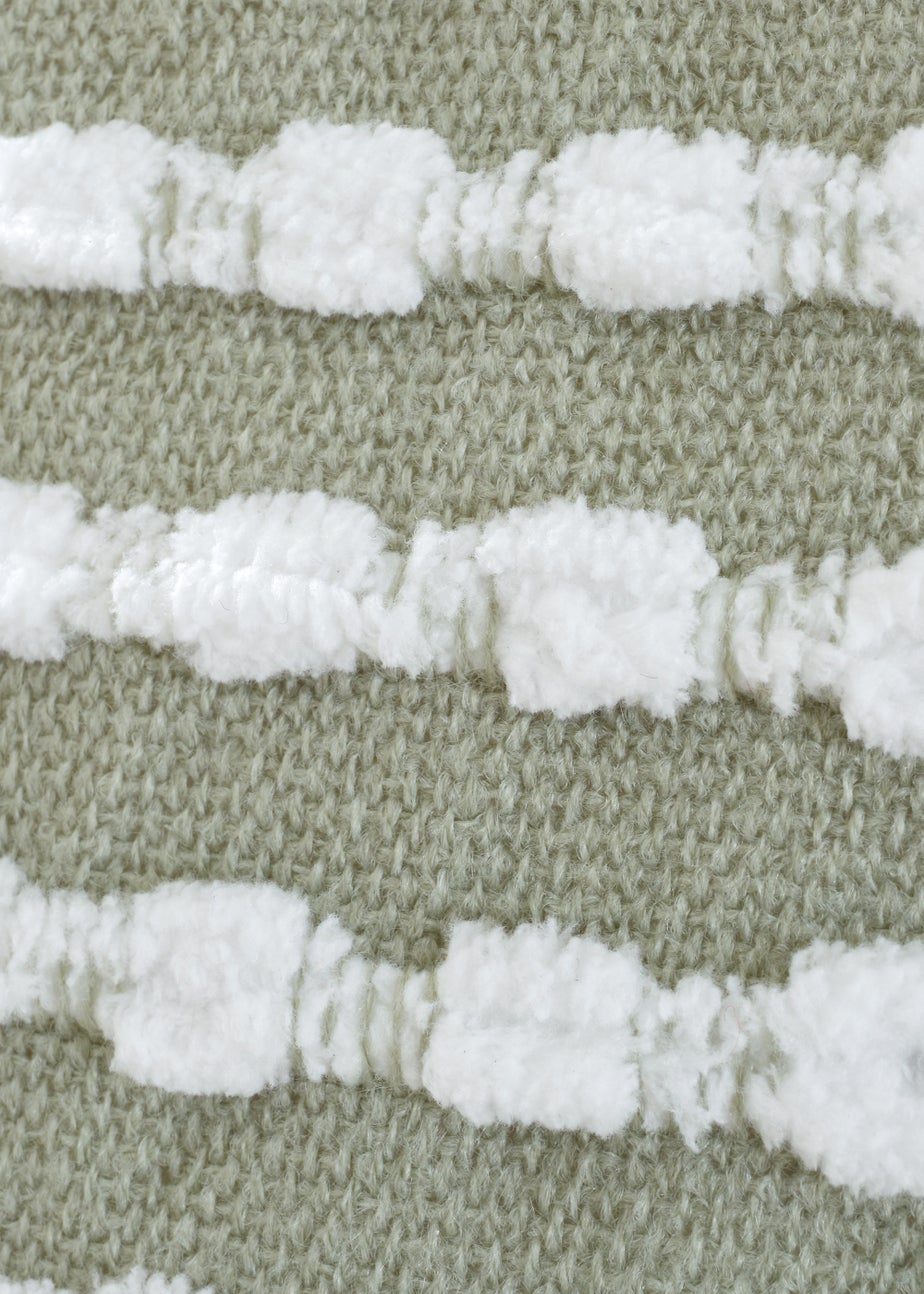 Catherine Lansfield Stab Stitch 43x43cm Cushion Sage Green