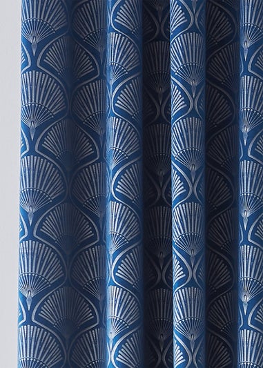 Catherine Lansfield Art Deco Pearl Lined Eyelet Curtains