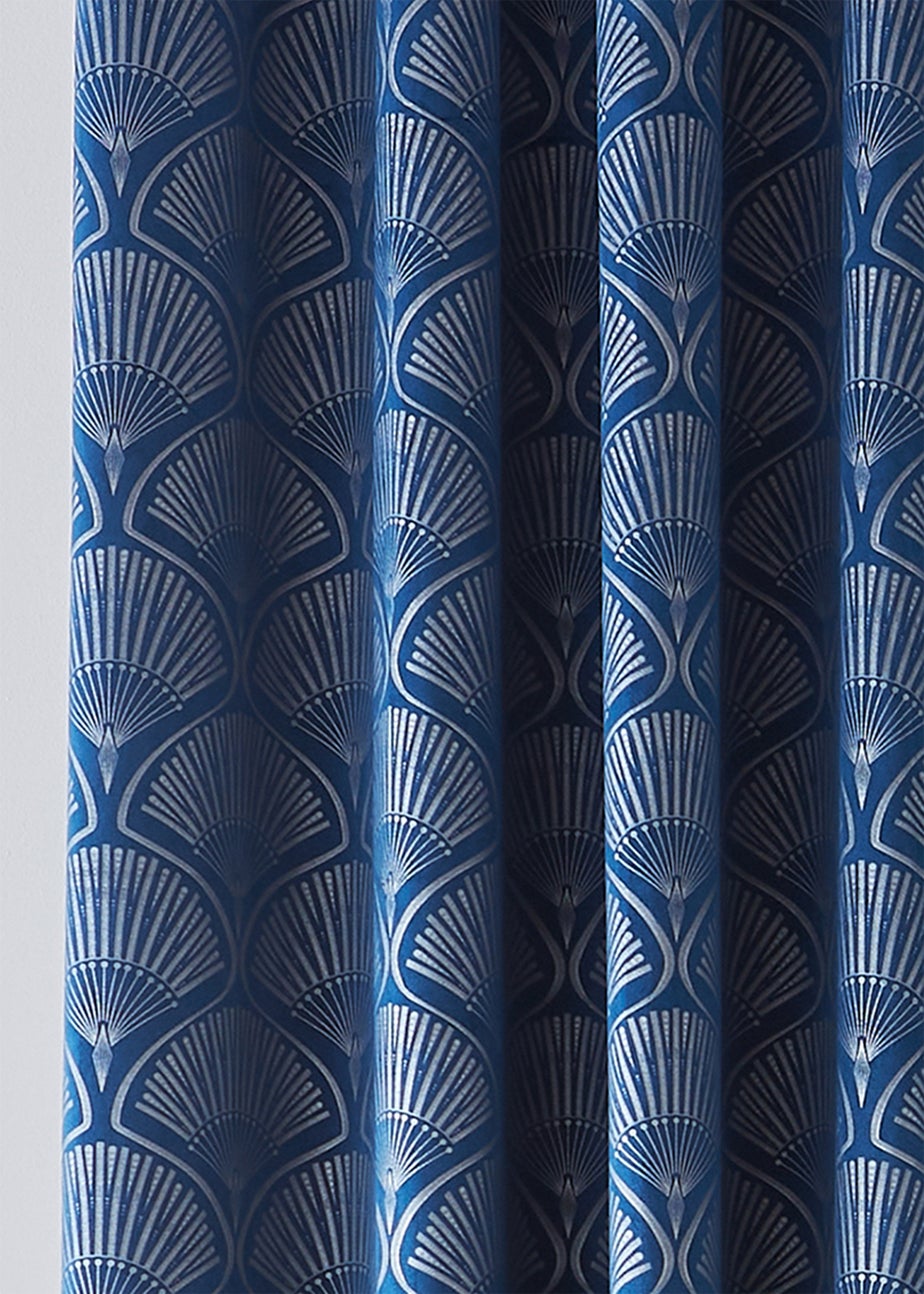 Catherine Lansfield Art Deco Pearl Lined Eyelet Curtains