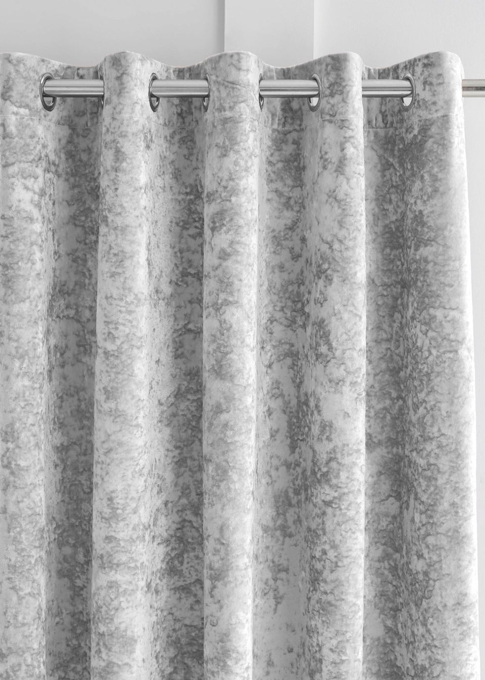 Catherine Lansfield Crushed Velvet Lined Eyelet Curtains
